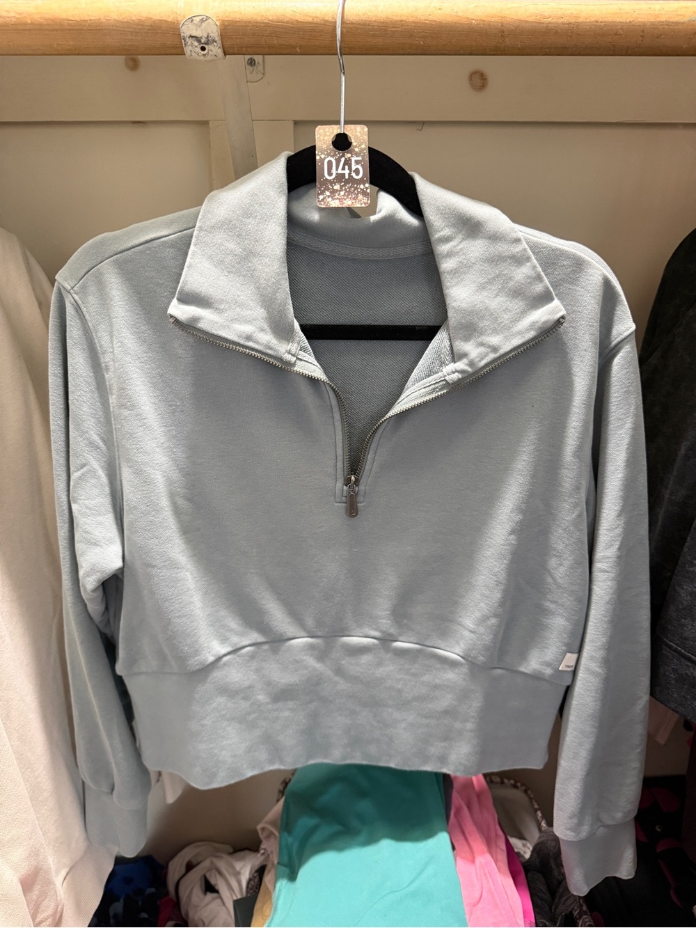 045 Vuori Sedona Women's Half-Zip Pullover Sweater - Light Blue